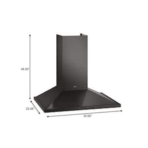 30 in. Smart Wall Mount Range Hood with LED Lighting in Black Stainless Steel