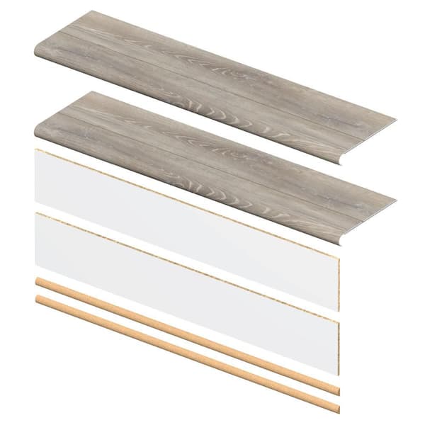 Sterling Oak 6.5 mm x 46 in. x 12 in. Exact Match Round Nose Stair Tread + Riser Combo Kit (2-Pack)