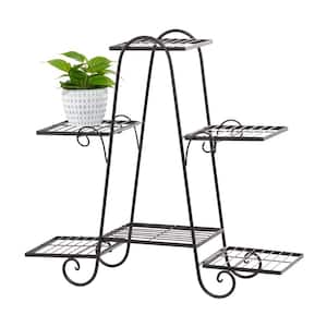 29 in. H x 10 in. Black Metal Traditional Plantstand