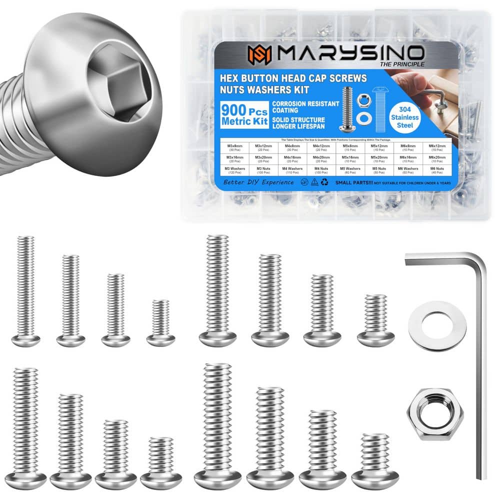 900-Piece 304 Stainless Steel Machine Screw Nut and Washer Kit price history on PriceWatchPro