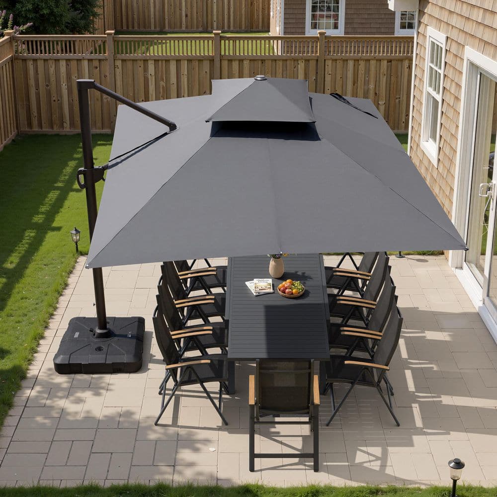 12x14 patio umbrella PURPLE LEAF 10ft Durable Outdoor Umbrella, UV Umbrella, Grey, Garden Sun Durable aluminum pole and ribs wont rust Domi 12ft Patio Umbrella, Outdoor