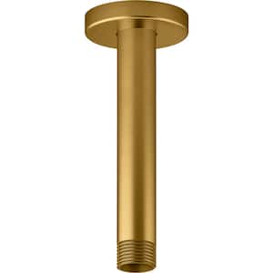 Statement 6 in. Ceiling-Mount Rain Head Shower Arm and Flange in Vibrant Brushed Moderne Brass