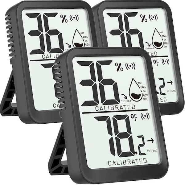 Digital Wireless Room Thermometer Indoor Hygrometer Mini Temperature Humidity Gauge Monitor for Home 3 Pack