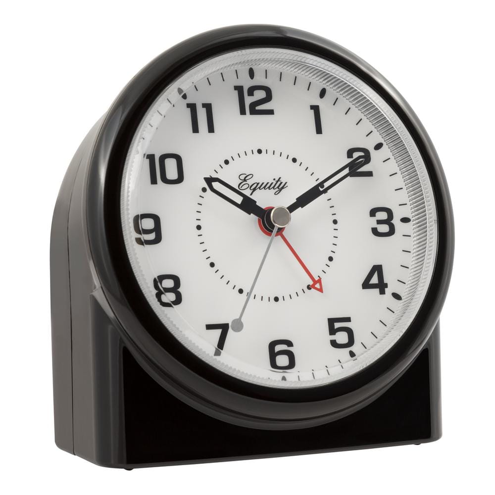 Equity Black and White Analog Alarm Clock with Night Vision