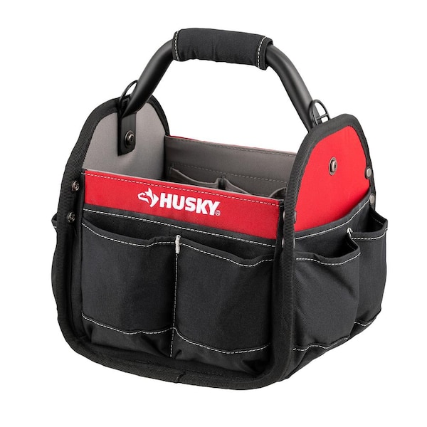 Husky 10 inch Open Top All-Purpose Weather Resistant Tool Tote Bag