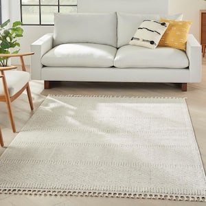 Elwood Ivory 4 ft. x 6 ft. Geometric Contemporary Area Rug