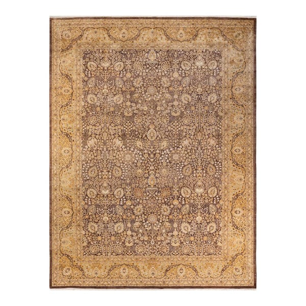 Solo Rugs Mogul One-of-a-Kind Traditional Brown 9 ft. 2 in. x 12 ft. 1 in. Floral Area Rug