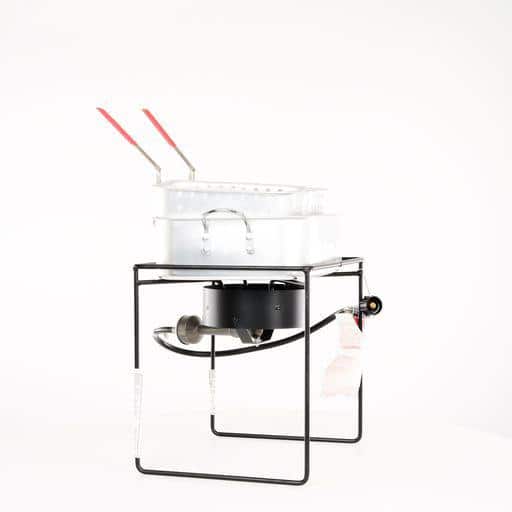 King Kooker 16-Inch Black Aluminum Dual Basket Gas Fryer