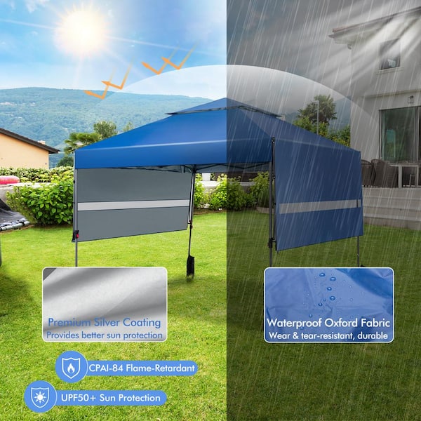 Costway 10 ft. x 17.6 ft. Blue Outdoor Instant Pop-up Canopy