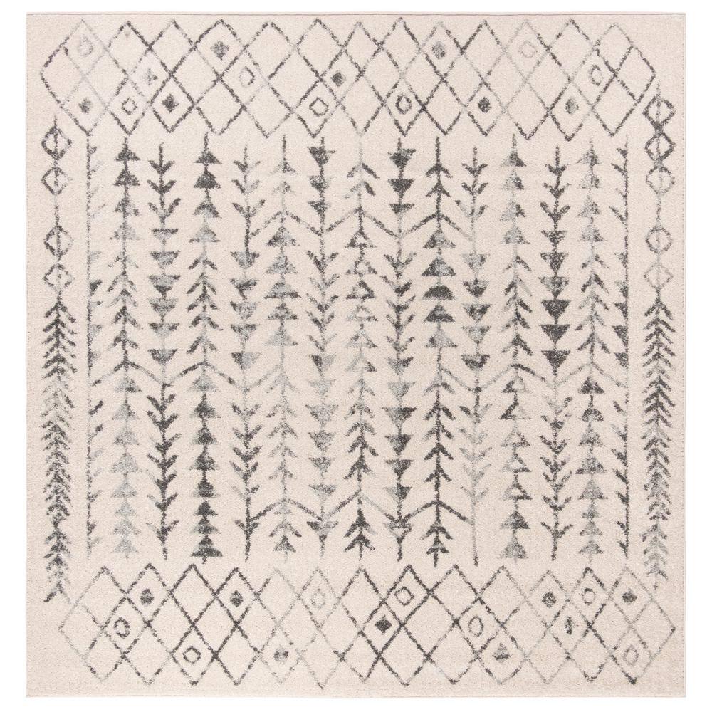 Tulum Ivory/Gray 9 ft. x 9 ft. Square Tribal Diamonds Border Area Rug price history on PriceWatchPro