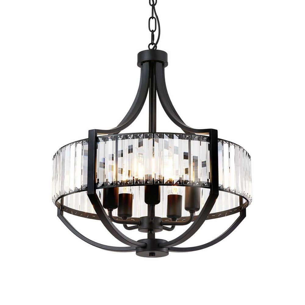 5-Light Black Antique Crystal Chandelier Modern Farmhouse Pendant Light for Dining Room, Living Room, Bedroom, Foyer price history on PriceWatchPro