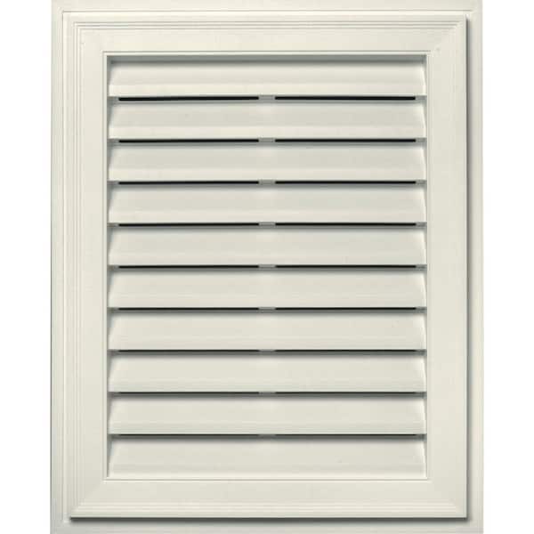 Builders Edge 26.2 in. x 32.2 in. Rectangular Beige/Bisque Plastic Built-in Screen Gable Louver Vent