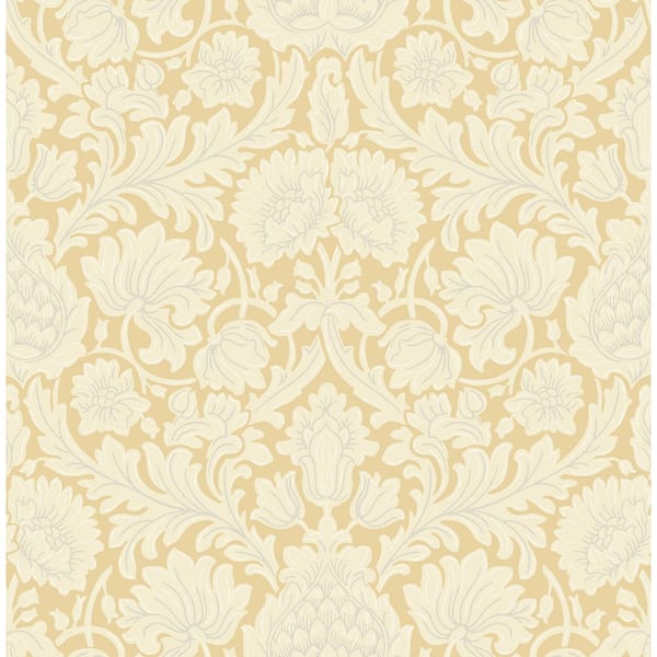 Brewster Home Fashions Bamburg Mustard Floral Wallpaper Sample