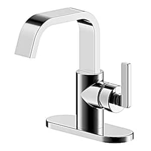 Saint-Lazare 4 in centerset Single-Handle Ribbon Spout Bathroom Faucet in Chrome