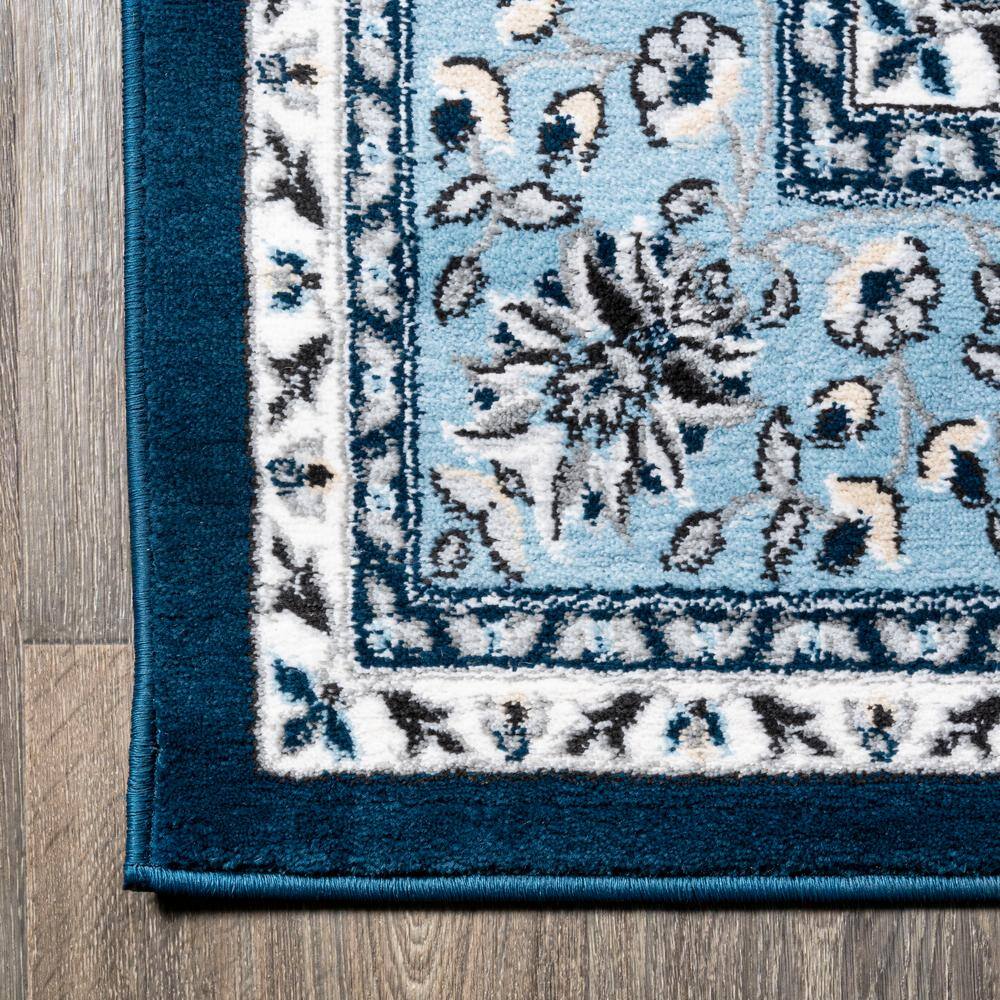 Navy Blue Medallion Synthetic Persian Area Rug 3' x 5'