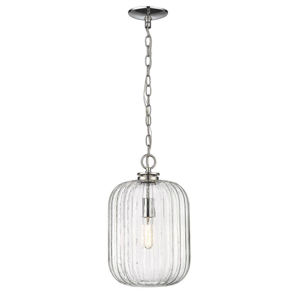 Polished Nickel and Clear Glass Globe Pendant Light