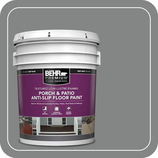 5 gal. #PFC-63 Slate Gray Textured Low-Lustre Enamel Interior/Exterior Porch and Patio Anti-Slip Floor Paint