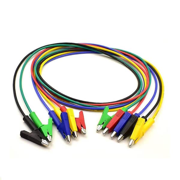5-Piece 14-Gauge Heavy Duty Jumper Wires Silicone Insulated Test Leads 1m for Electrical Testing