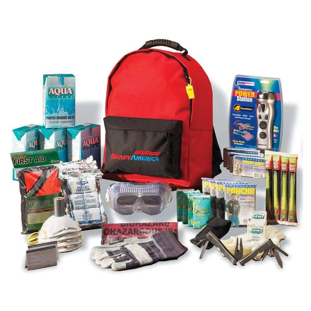 Ready America 4-Person 3-Day Deluxe Emergency Kit with Backpack 70385 - The  Home Depot