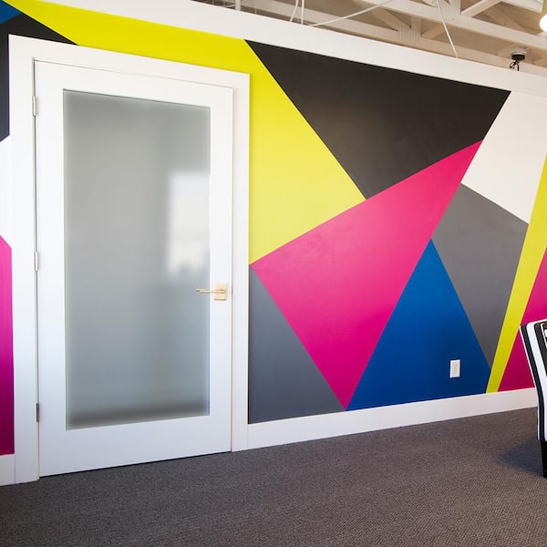 24in. x80in. 1-Lite Left-Hand Frosted Glass MDF Primed Single Assembly Required Interior Door Kit w/ Quick Assemble Jamb