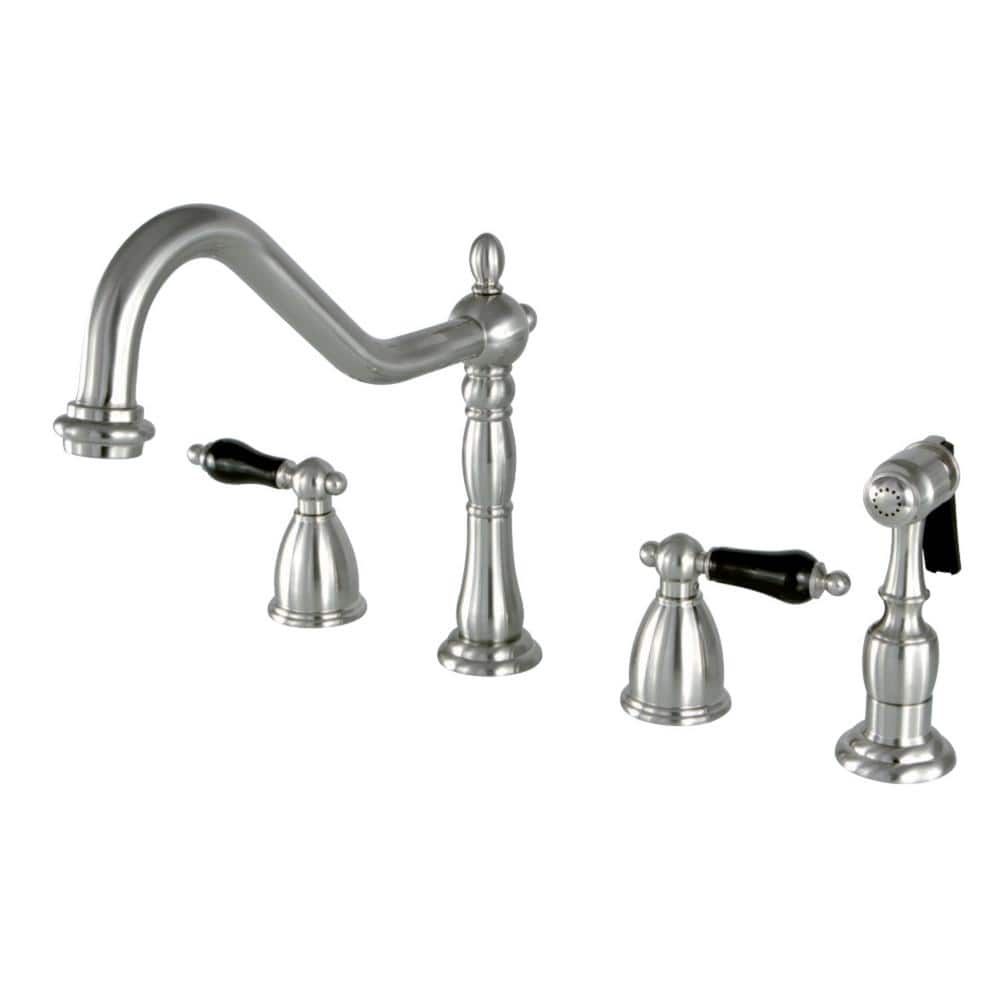 Duchess 2-Handle Standard Kitchen Faucet with Side Sprayer in Brushed Nickel -  Kingston Brass, HKB1798PKLBS