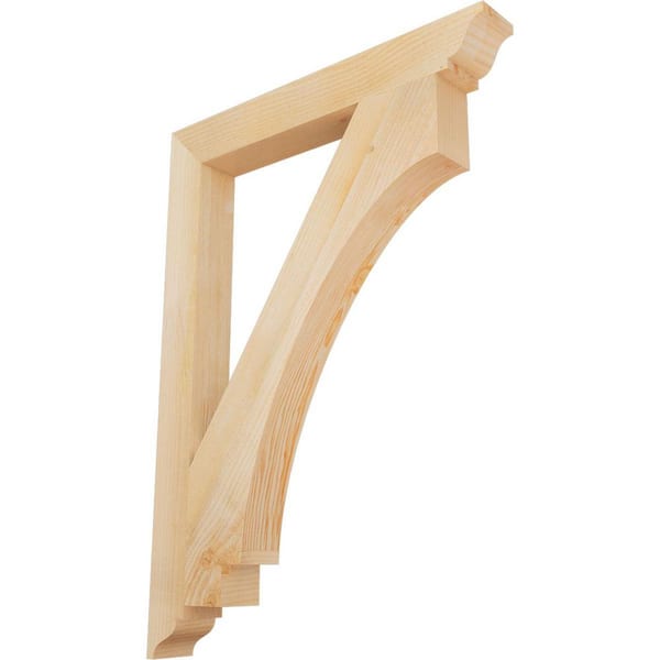 Ekena Millwork 4 in. x 44 in. x 32 in. Douglas Fir Imperial Traditional Rough Sawn Bracket