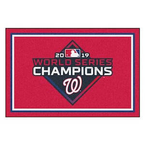 Washington Nationals 2019 World Series Champions Red 5 ft. x 8 ft. Plush Area Rug