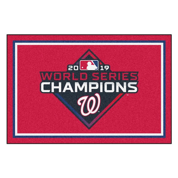 FANMATS Washington Nationals 2019 World Series Champions Red 5 ft. x 8 ft.  Plush Area Rug 23105 - The Home Depot
