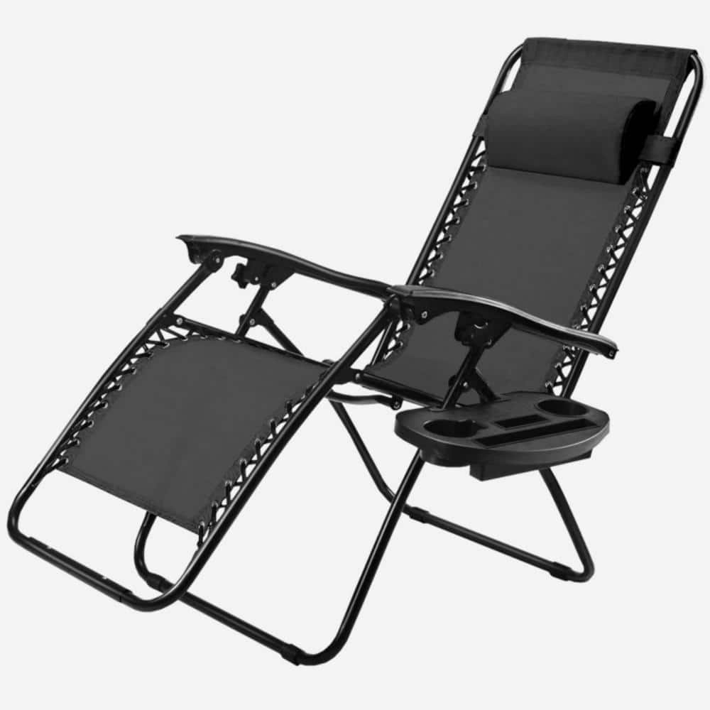 Outdoor Folding Zero Gravity Metal Reclining Lounge Chair in Black price history on PriceWatchPro