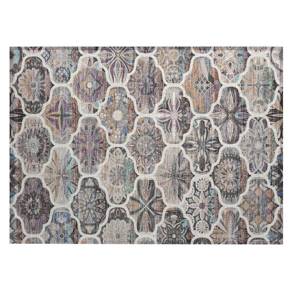 Addison Rugs Chantille Machine Washable Indoor/Outdoor Abstract ACN2257 Gray 1 ft. 8 in. x 2 ft. 6 in. Accent Rug