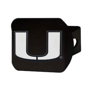 NCAA University of Miami Class III Black Hitch Cover with Chrome Emblem
