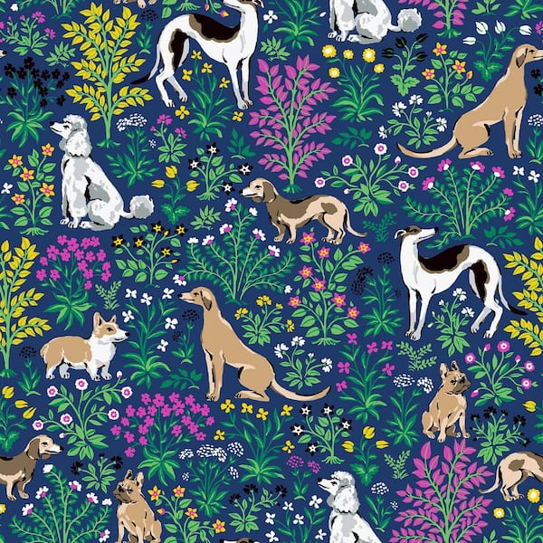 216 in. x 20.5 in. Blue Must Love Dogs Peel and Stick Wallpaper
