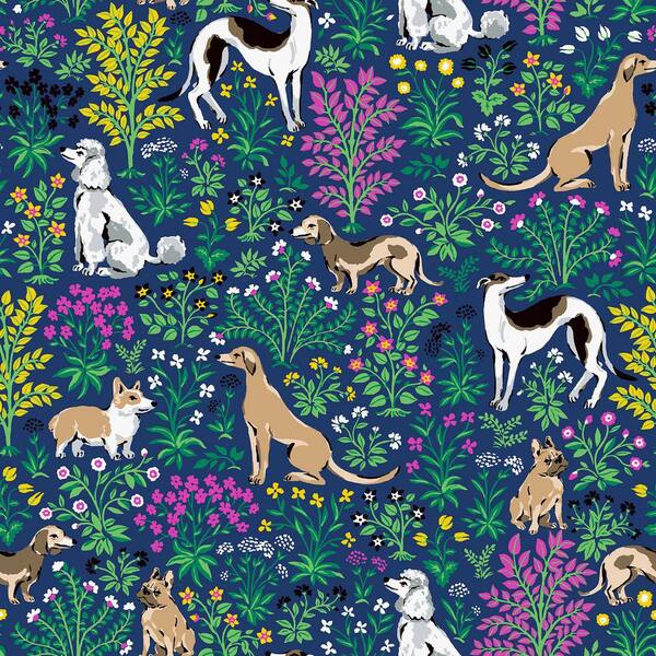 PRINTFRESH Blue Must Love Dogs Peel and Stick Wallpaper Sample