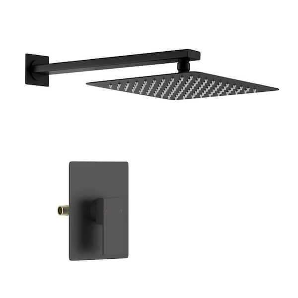 1-Handle 1-Spray Shower Faucet 1.8 GPM with Corrosion Resistant, Pressure Balance Wall Mount in Matte Black