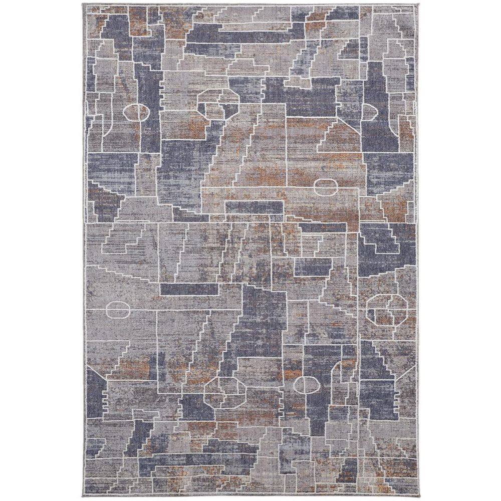 2 ft. x 8 ft. Blue, Gray Geometric Area Rug price history on PriceWatchPro