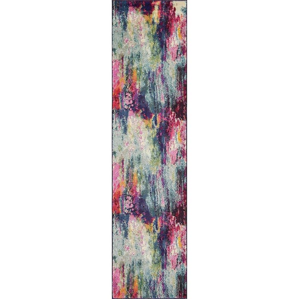 Unique Loom Chromatic Multi 2 ft. 7 in. x 10 ft. Runner Rug