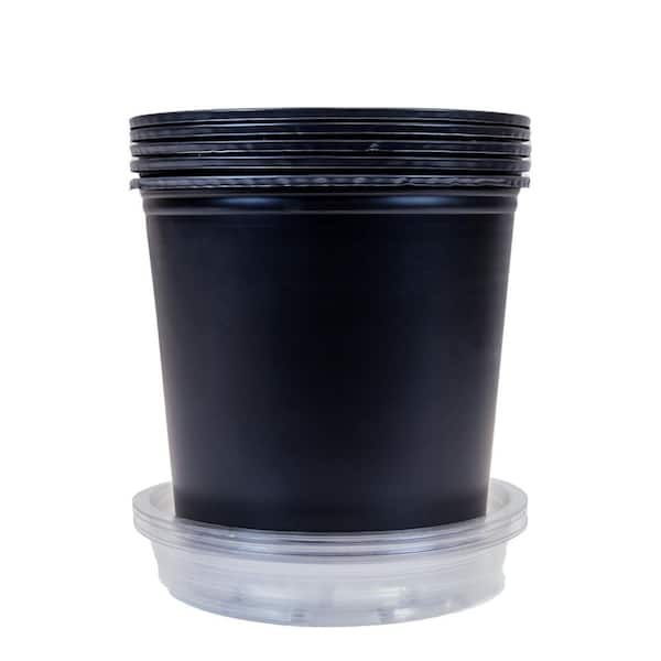 Viagrow 2 Gal. Plastic Nursery Pots with Saucers (5-Pack)
