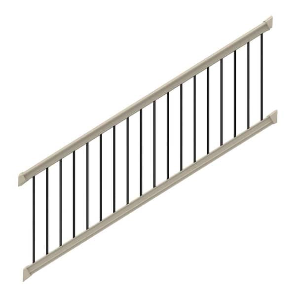 Barrette Outdoor Living Bella Premier Series 8 ft. x 36 in. Clay Vinyl Stair Rail Kit with Aluminum Balusters