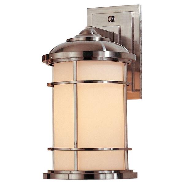 Generation Lighting Lighthouse 1-Light Brushed Steel Outdoor 13.5 in. Wall Lantern Sconce