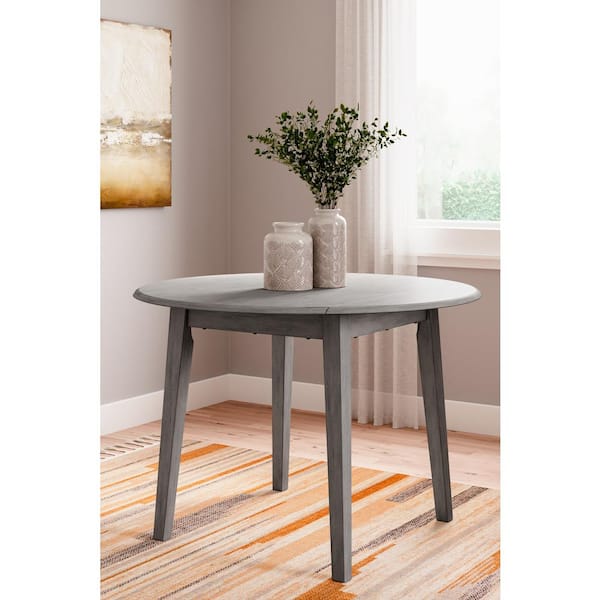 Signature DESIGN BY ASHLEY Shullden Casual Gray Wood 42.75 in. 4 Legs Dining Table Seats 4