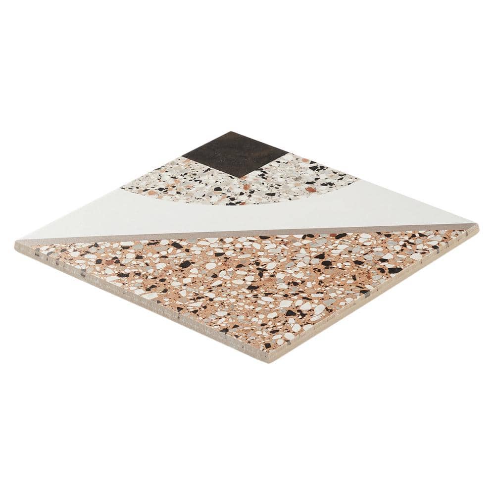 Grain Deco 8" Matte Porcelain Terrazzo Floor and Wall Tile