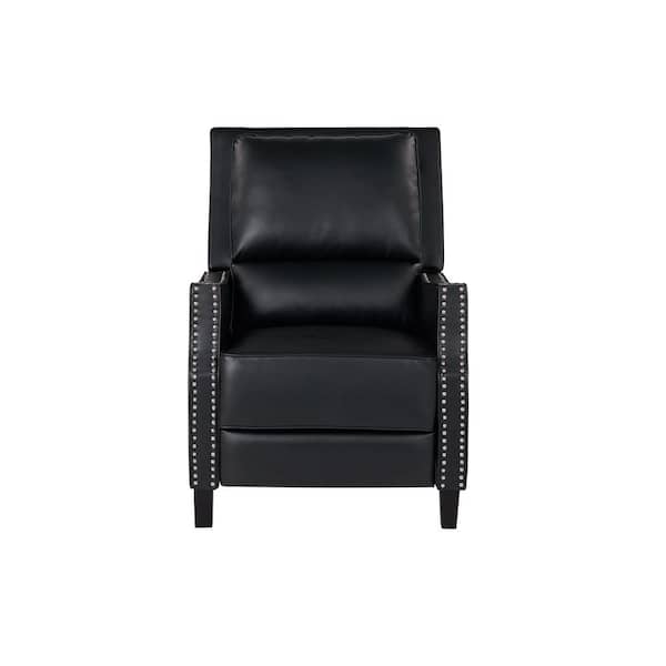 Unbranded Caspian Black Faux Leather Pushback Recliner set of 1 chair