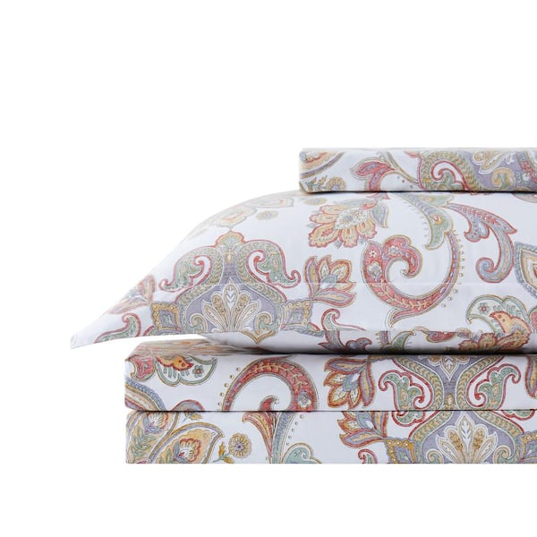 Southshore Fine Linens Serenity 22 in. Extra Deep Pocket 4-Piece Red Cotton Full Sheet Set