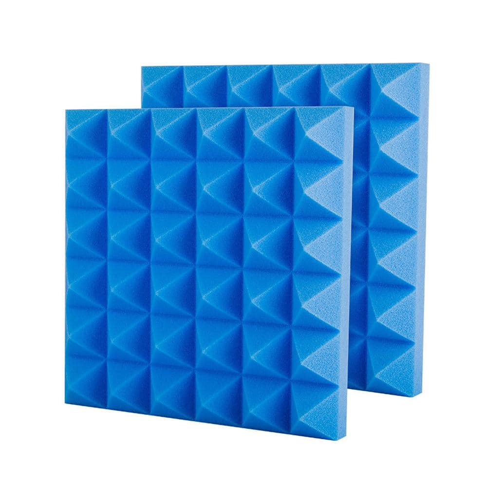 Wellco 1 ft. x 1 ft. x 2 in. Sound Absorbing Panels Blue Echo Noise ...