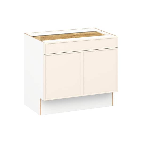 Fairview 36 in.W x 24 in.D x 32.5 in. H Assembled Slim Shaker ADA Base Kitchen Cabinet in Washed Linen with Drawer