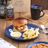 STONE LAIN Stone Lain Albie 32-Piece Dinnerware Set Stoneware, Service For 8, Blue and Black BLB025702
