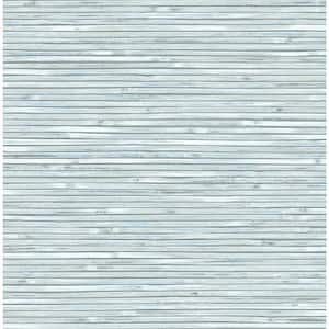 Bellport Sky Blue Wooden Slat Wallpaper Sample