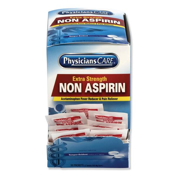 50 Packs/Box Physicianscare Non Aspirin Acetaminophen Medication Two-Pack 
