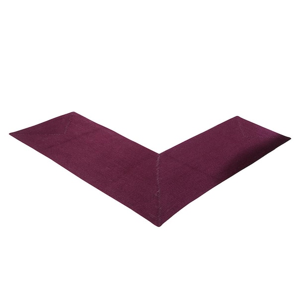 Better Trends Country Braid Collection Burgundy Solid 24" x 68" x 68" L-Shape 100% Polypropylene Reversible Solid Area Rug