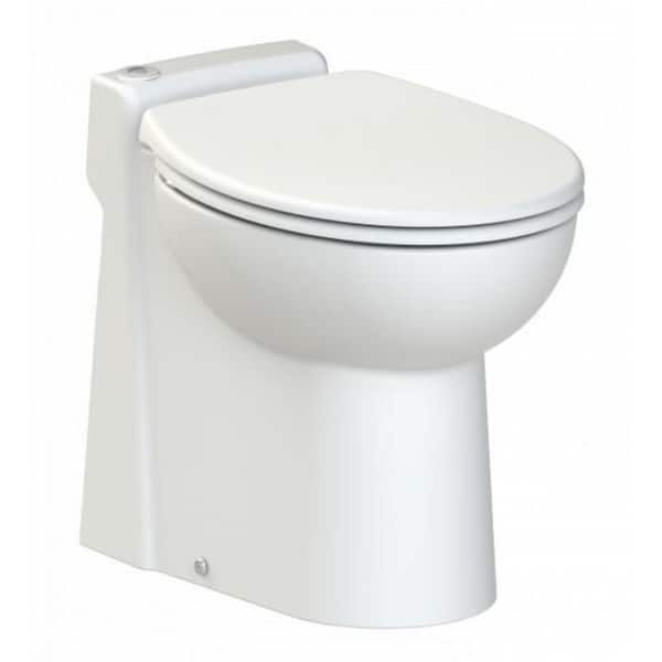 Saniflo Sanimarin 4 1-Piece 2.9 GPF Single Flush Elongated Bowl 24-Volt Macerating Toilet System in White for Boat or RV